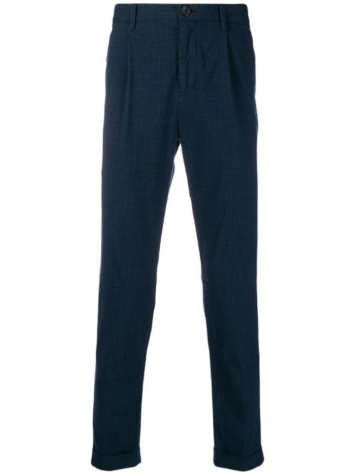 Ps Paul Smith Plaid Tailored Trousers - Blue