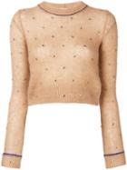 Nº21 Cropped Fitted Sweater - Neutrals