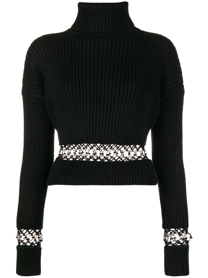 David Koma Link Cutout Turtleneck Jumper - Black