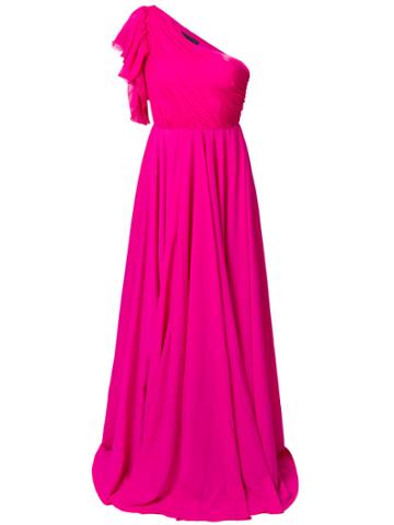 Francesco Paolo Salerno Asymmetric Ruffle Gown - Pink & Purple