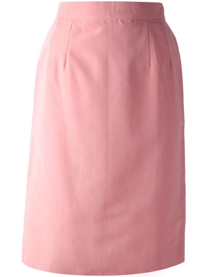 Lanvin Vintage High Waisted Pencil Skirt - Pink & Purple