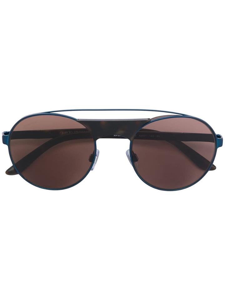 Giorgio Armani Aviator Round Sunglasses - Blue