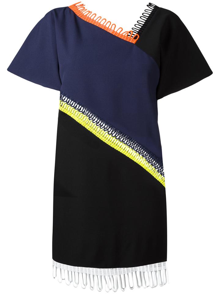 Christopher Kane Loop Trim Short Sleeve Dress - Multicolour