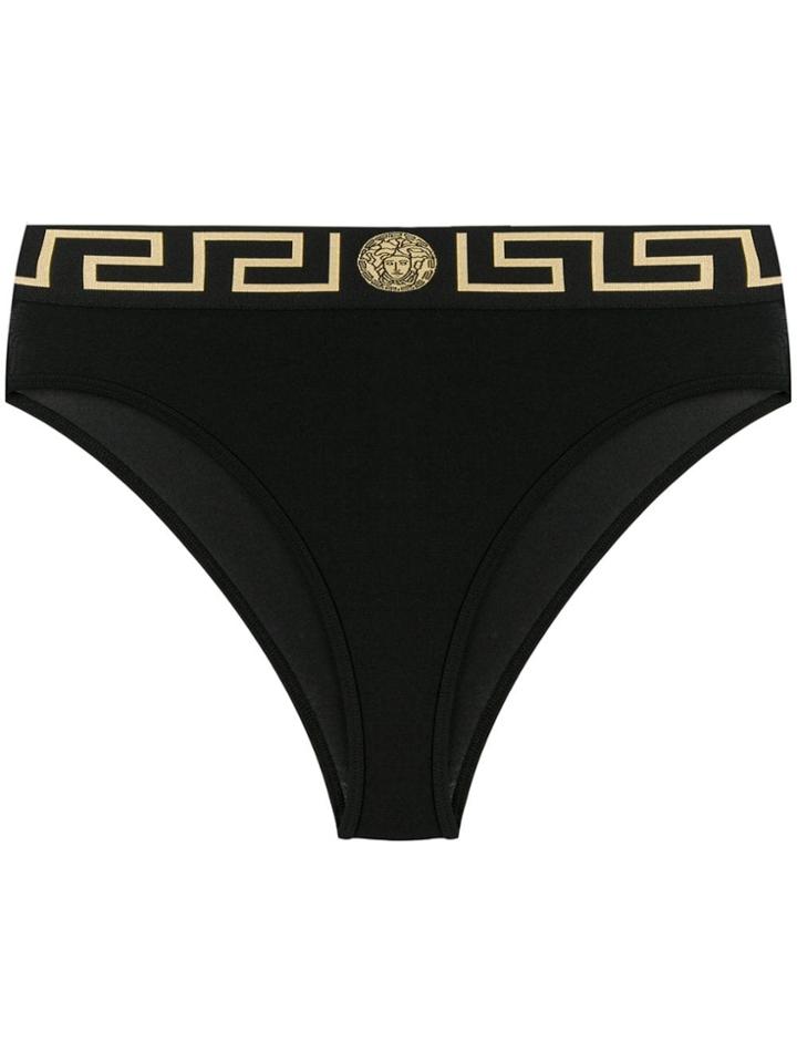 Versace Medusa Mid Rise Bikini Bottoms - Black
