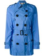 Burberry - Cropped Trench Coat - Women - Polyamide/polyester - 14, Blue, Polyamide/polyester