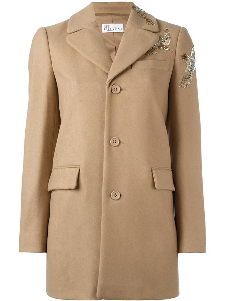 Red Valentino Sequined Bird Coat