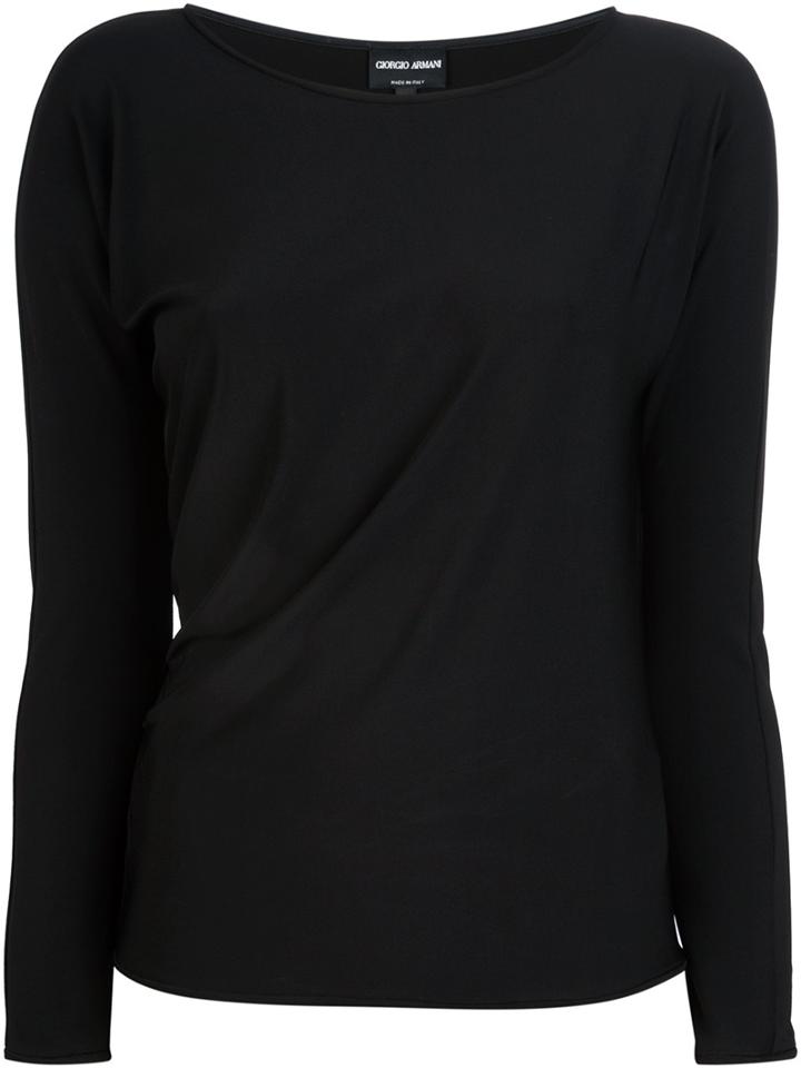 Giorgio Armani Draped Long Sleeve T-shirt