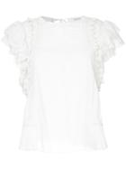 Sea Ruffle Sleeve T-shirt - White