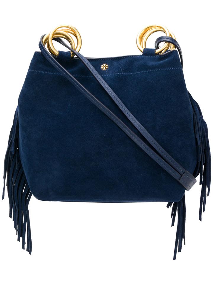 Tory Burch Fringed Shopper Tote - Blue