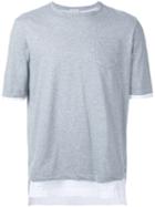 Wooster + Lardini Layered T-shirt, Men's, Size: Medium, Grey, Cotton