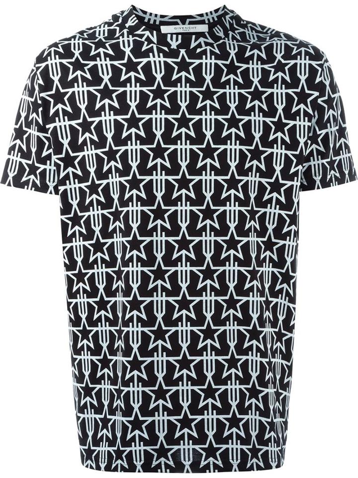 Givenchy Star Print T-shirt, Men's, Size: Small, Black, Cotton