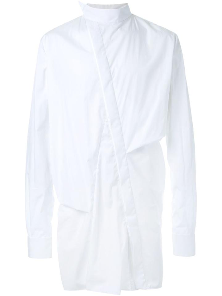 Moohong Long Draped Shirt - White