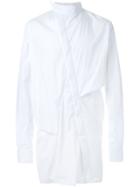 Moohong Long Draped Shirt - White