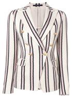 Tagliatore Jalicya Striped Blazer - White