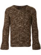 Yohji Yamamoto Pre-owned Marble Effect V-neck Jumper - Brown