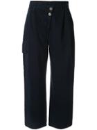 Nobody Denim Angled Pleat Wide Leg Jeans - Blue