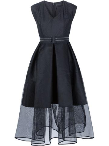 Xiao Li Tulle Skirt V-neck Dress, Women's, Size: Medium, Black, Polyester