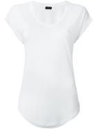 Joseph Curved Hem T-shirt, Women's, Size: Large, White, Viscose