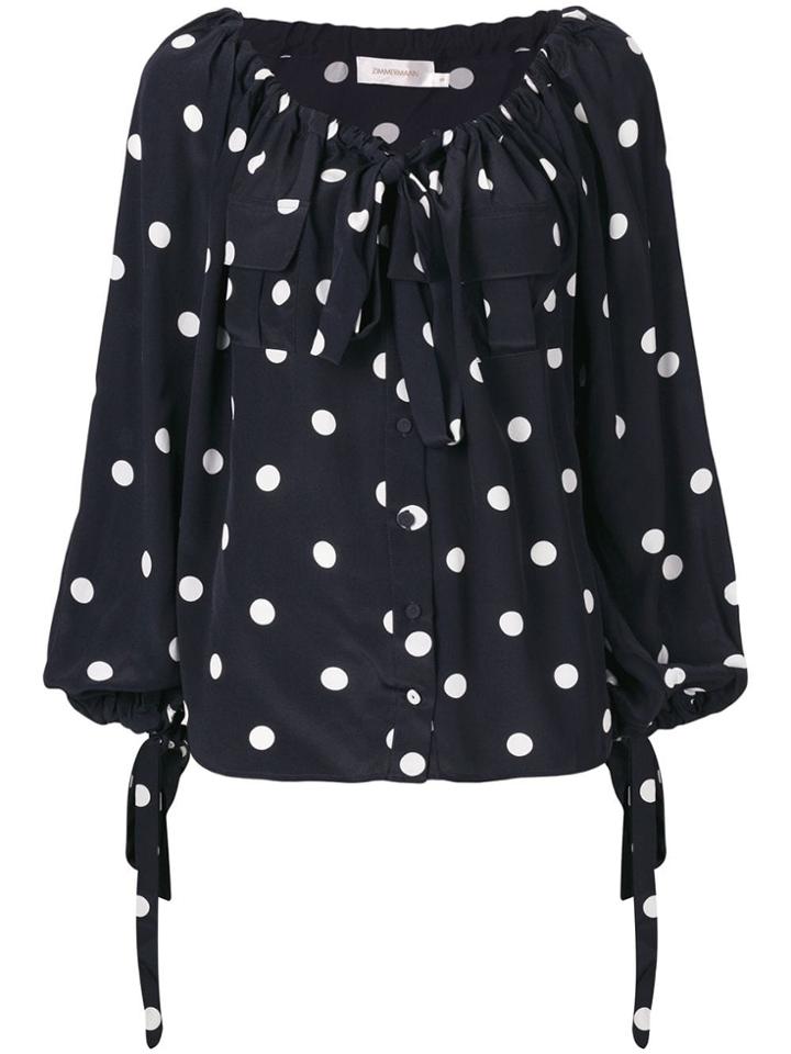 Zimmermann Polka Dot Blouse - Blue