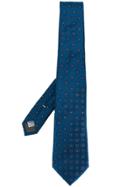 Canali Floral Embroidered Tie - Blue