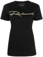 John Richmond Crew Neck Sequin Logo T-shirt - Black