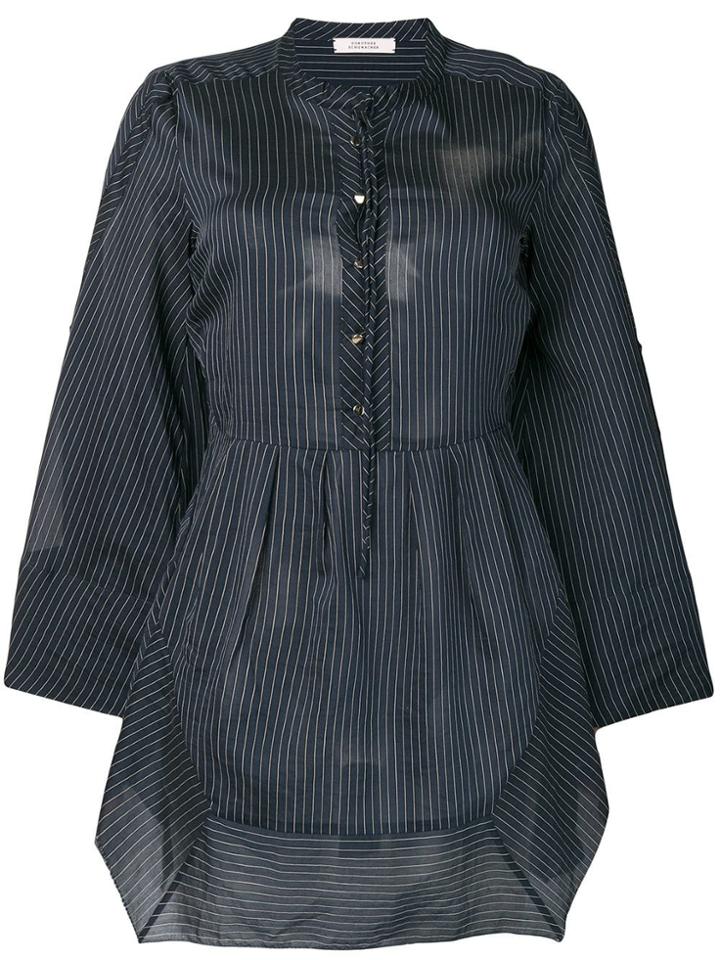 Dorothee Schumacher Striped Asymmetric Hem Shirt - Blue