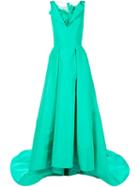 Christian Siriano Petal Evening Gown, Women's, Size: 6, Green, Silk
