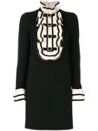 Gucci Ruffled Bib Mini Dress - Black