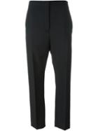 Jil Sander Back Slit Cropped Trousers, Women's, Size: 36, Black, Cotton/wool/mohair/polyester