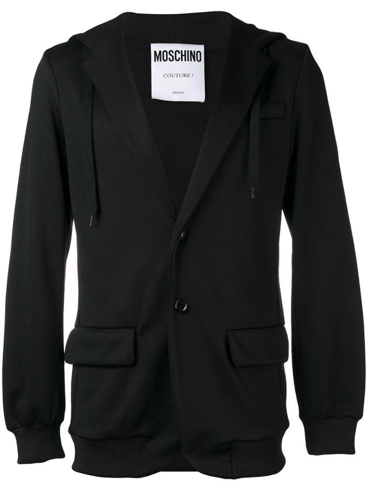 Moschino Hooded Logo Blazer - Black