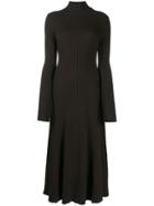 Erika Cavallini Ribbed Knit Midi Dress - Brown