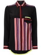 Versace Race Stripes Shirt, Women's, Size: 38, Silk