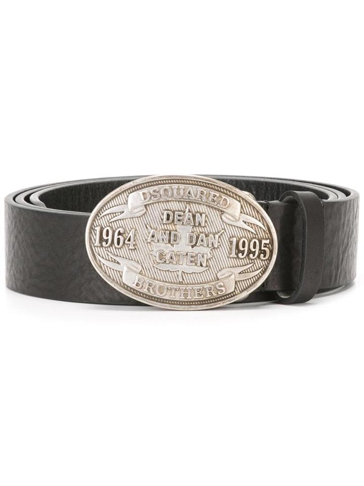 Dsquared2 Embossed Plaque Belt - Black