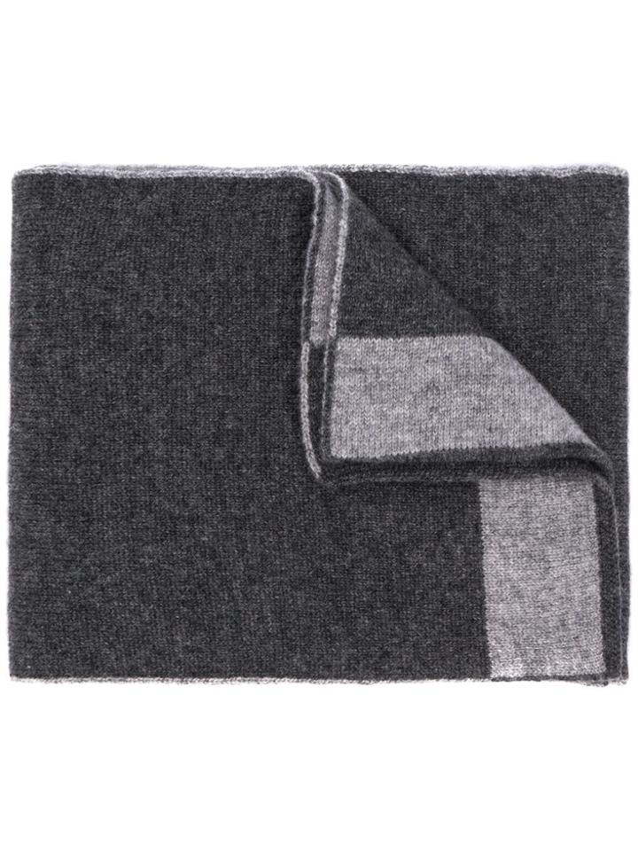 Dell'oglio Cashmere Contrast Scarf - Grey