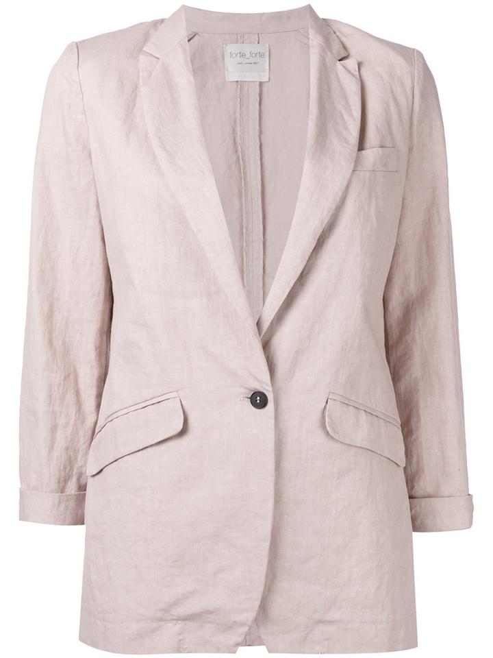 Forte Forte Three-quarters Sleeve Blazer, Women's, Size: Ii, Nude/neutrals, Linen/flax/cotton/cupro