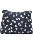 Ganni Foliage Print Makeup Bag - Blue