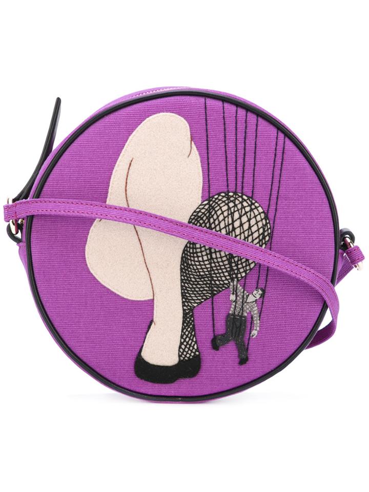 Olympia Le-tan String Puppet Stitch Bag - Pink & Purple