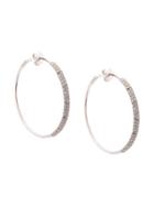 Mattia Cielo Embellished Hoop Earrings - Silver