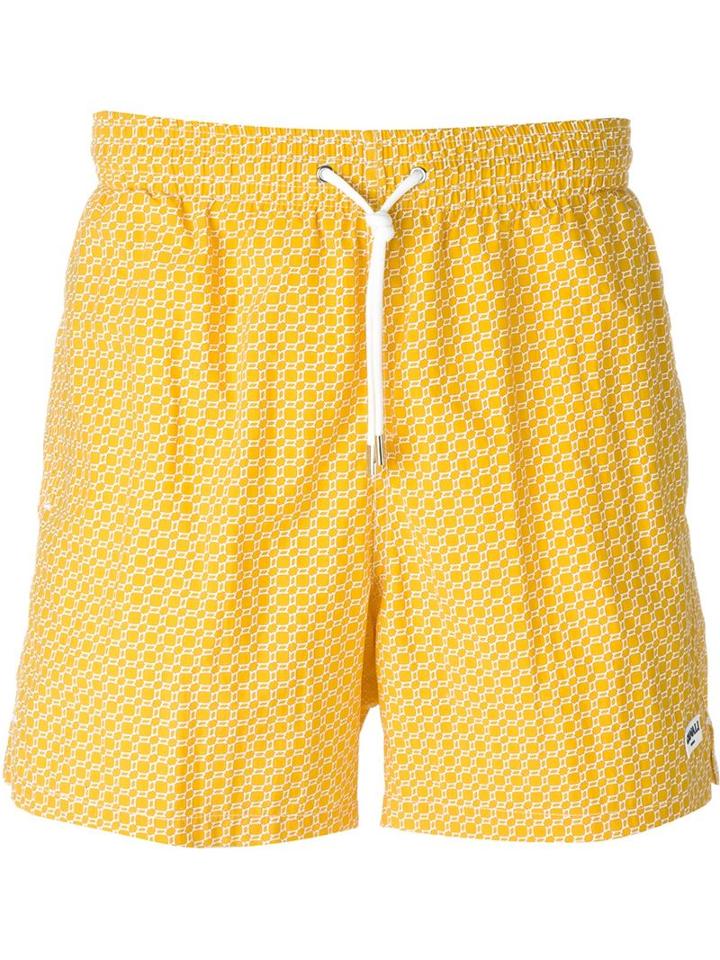Canali Swim Shorts, Men's, Size: Medium, Yellow/orange, Nylon
