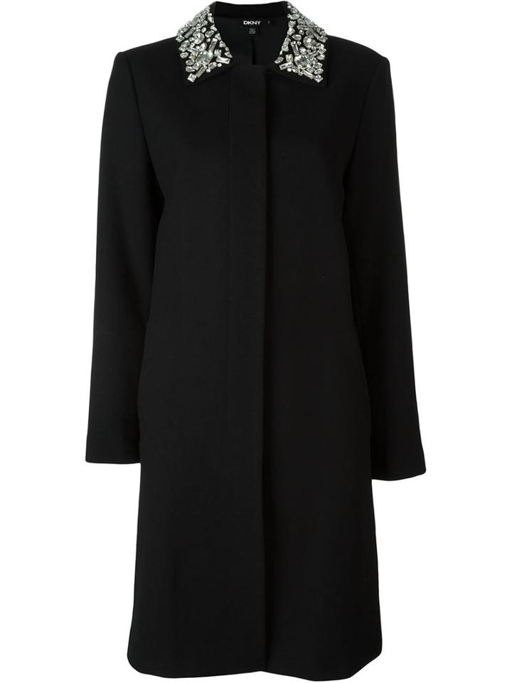 Dkny Embellished Collar Coat