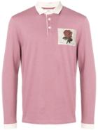 Kent & Curwen Embroidered Rose Polo Shirt - Pink