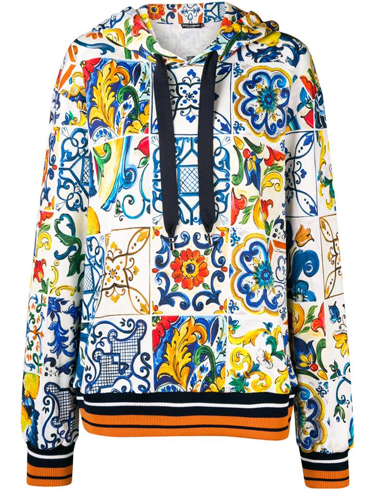 Dolce & Gabbana Printed Hoodie - White