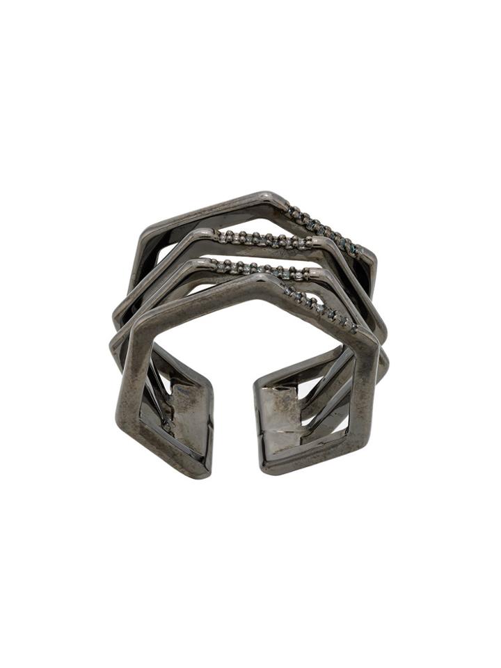 Federica Tosi Stacked Band Ring - Metallic