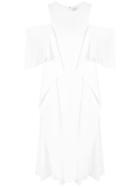 Maison Rabih Kayrouz Cold Shoulder Ruffle Dress - White