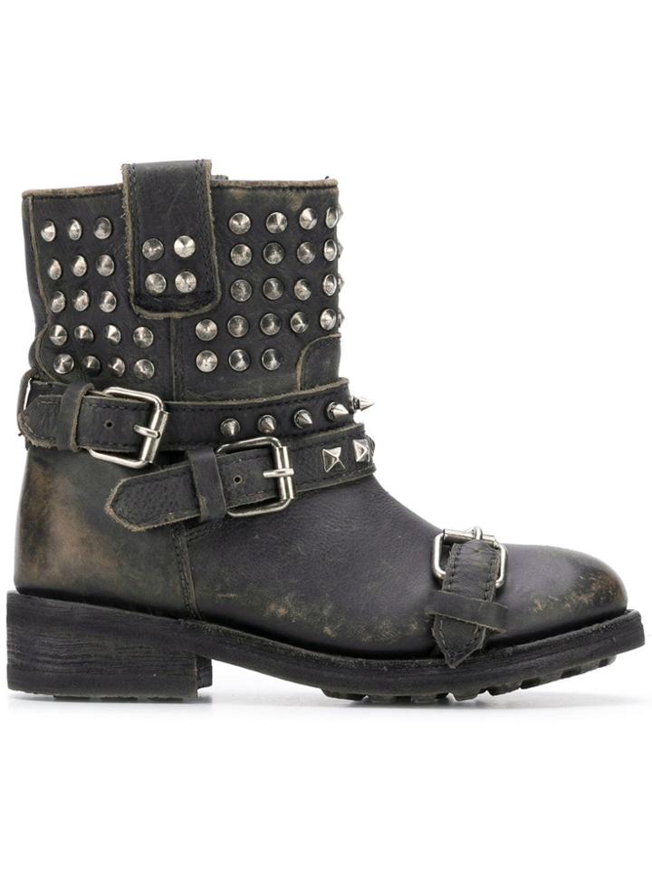 Ash Studded Trooper Boots - Black