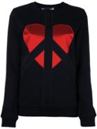 Love Moschino Embroidered Logo Sweatshirt, Women's, Size: 44, Black, Cotton/polyester