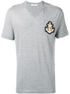 Pierre Balmain Anchor Patch Striped T-shirt, Size: 54, Blue, Cotton/viscose