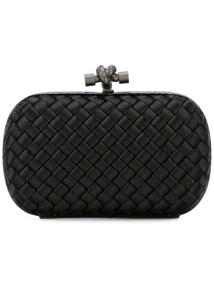 Bottega Veneta - Woven Knot Clutch - Women - Leather/polyester - One Size, Women's, Black, Leather/polyester