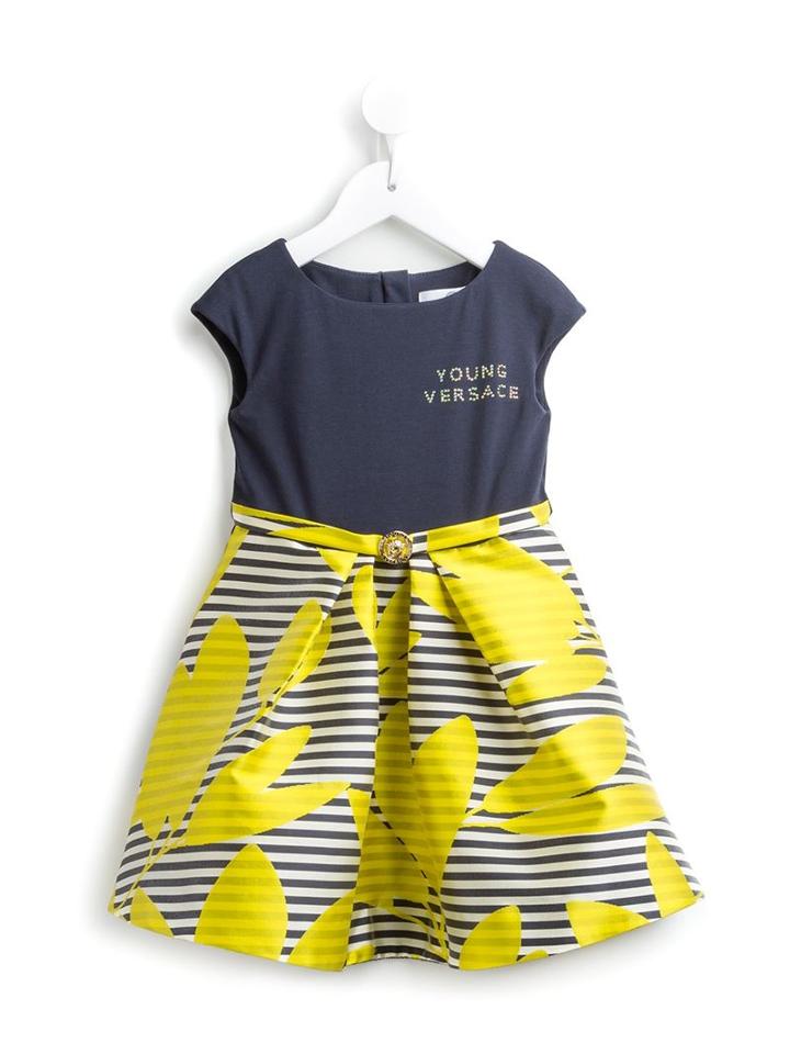 Young Versace Flower Print Dress, Girl's, Size: 11 Yrs, Blue