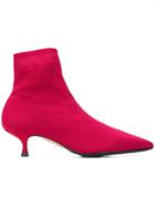 Anna F. Stiletto Ankle Boots - Red